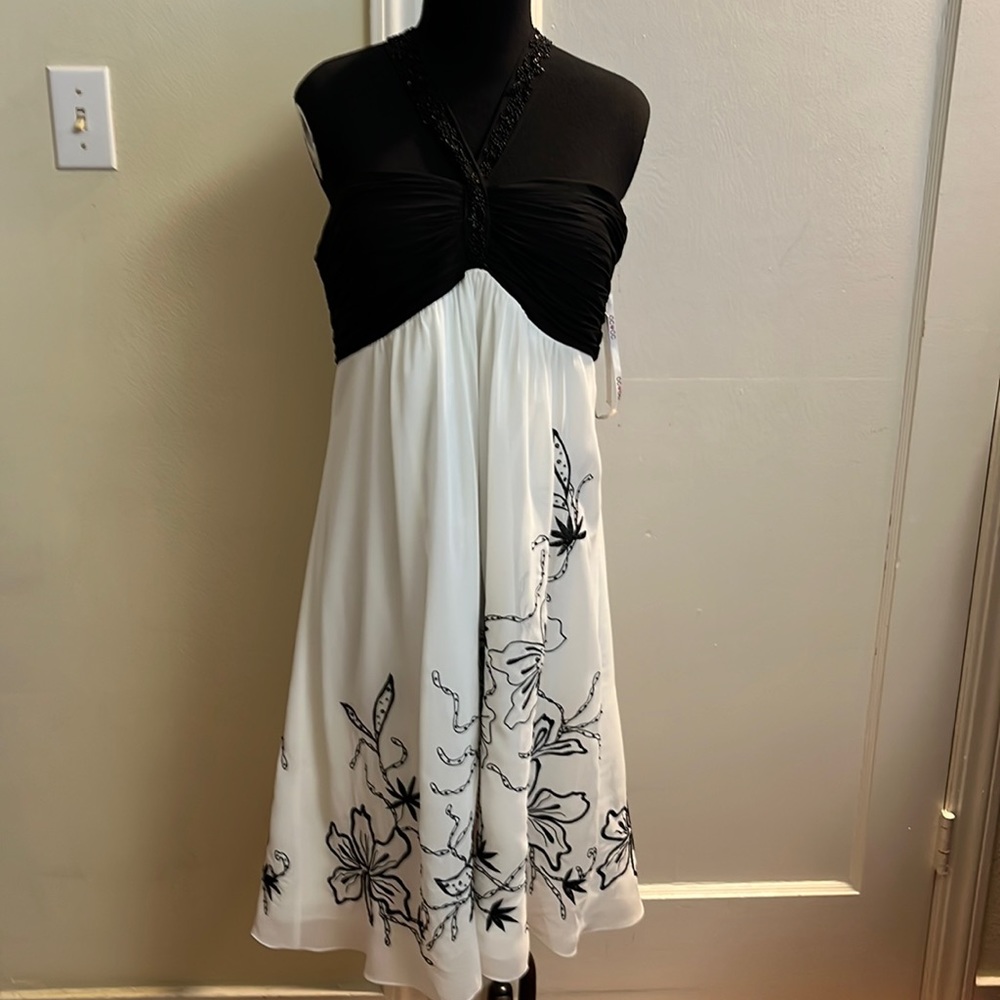 gorgeous white and black dress